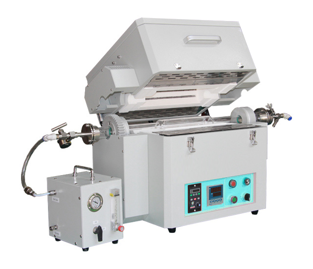 1200℃開合式單溫區旋轉管式爐 配備真空泵 1200℃開合式單溫區旋轉管式爐 配備真空泵